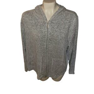 Cathy Daniels Gray Hooded Cardigan Sweater